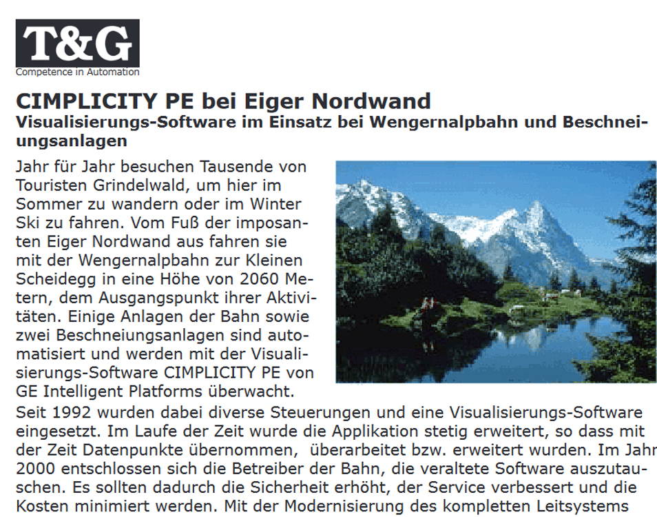 CIMPLICITY PE bei Eiger Nordwand